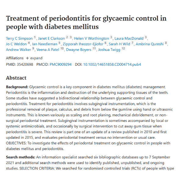 Research - The Periodontitis-Diabetes Hub