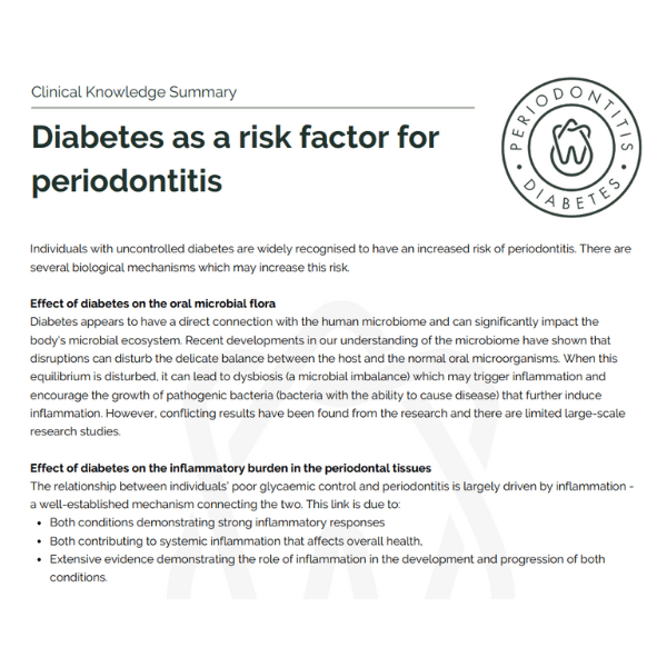 clinical-knowledge-summaries - The Periodontitis-Diabetes Hub