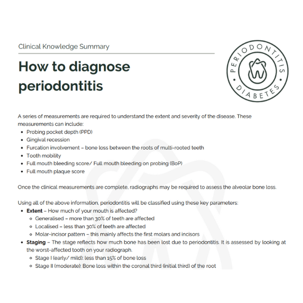 clinical-knowledge-summaries - The Periodontitis-Diabetes Hub