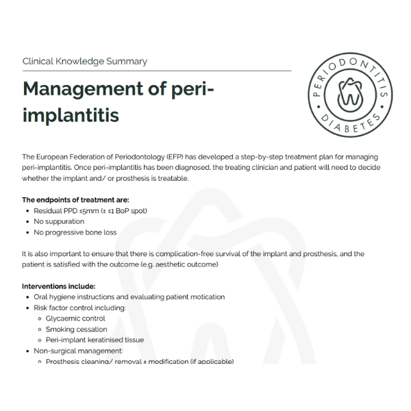 clinical-knowledge-summaries - The Periodontitis-Diabetes Hub