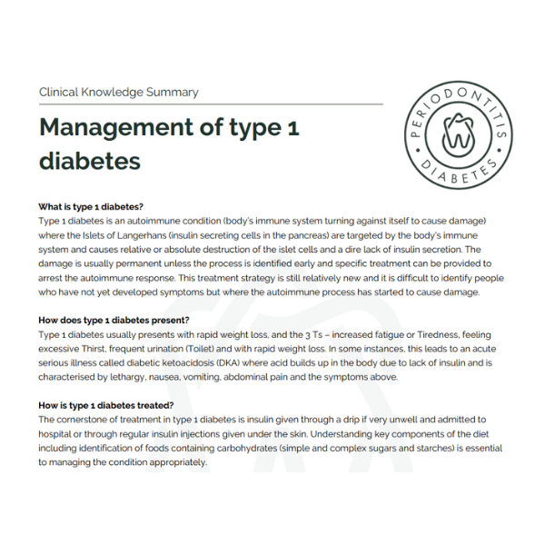 clinical-knowledge-summaries - The Periodontitis-Diabetes Hub