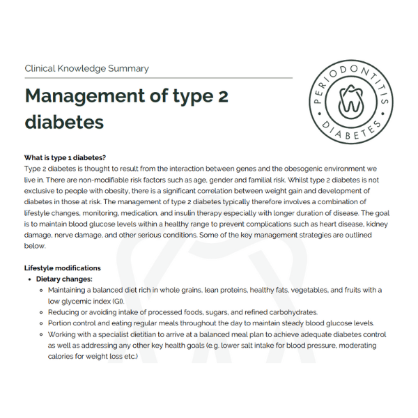 clinical-knowledge-summaries - The Periodontitis-Diabetes Hub