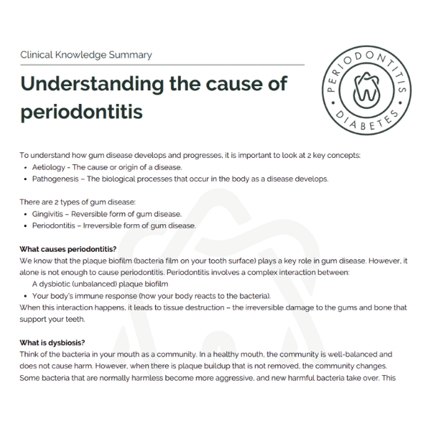 clinical-knowledge-summaries - The Periodontitis-Diabetes Hub