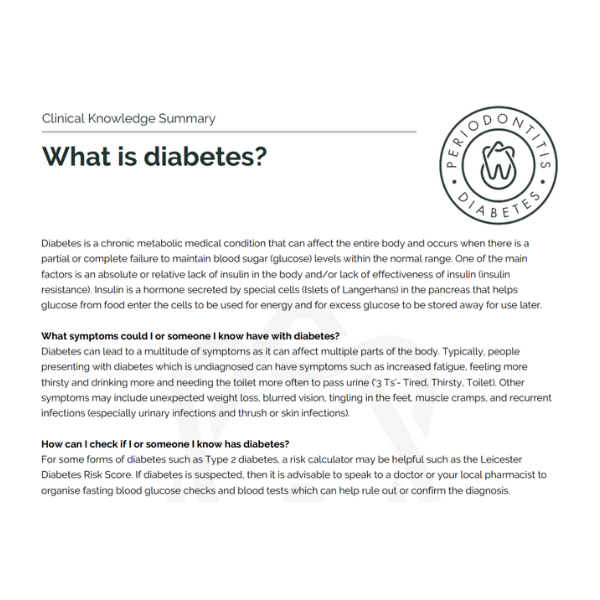 clinical-knowledge-summaries - The Periodontitis-Diabetes Hub