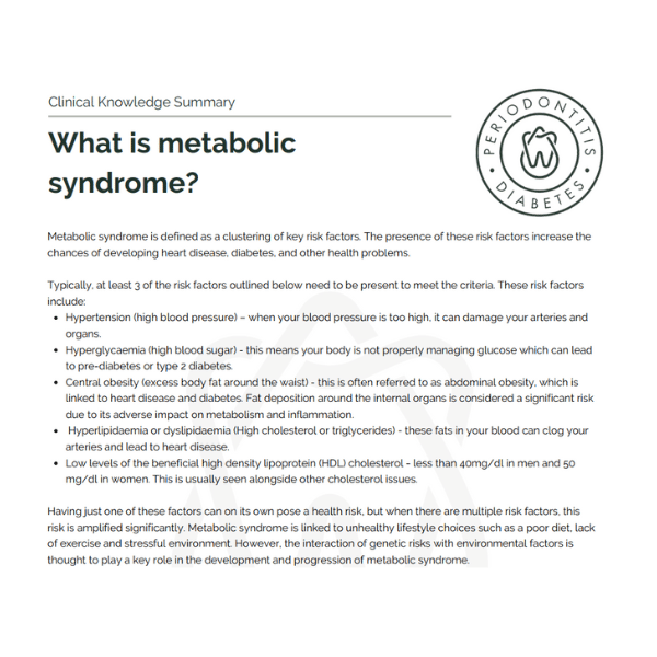 clinical-knowledge-summaries - The Periodontitis-Diabetes Hub